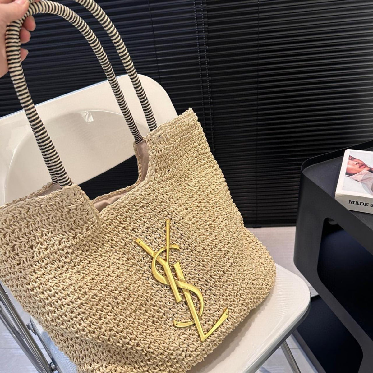 Saint Laurent YSL Raffia Bag
