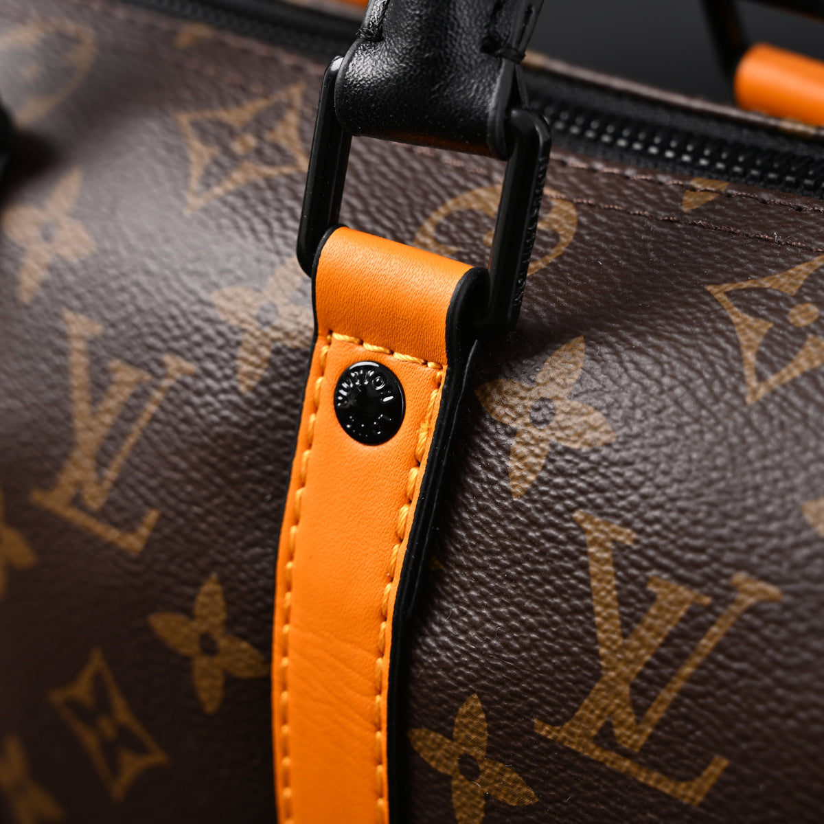 Louis Vuitton Keepall Bandoulière 50 – Monogram Canvas with Neon Orange Trim Travel Bag