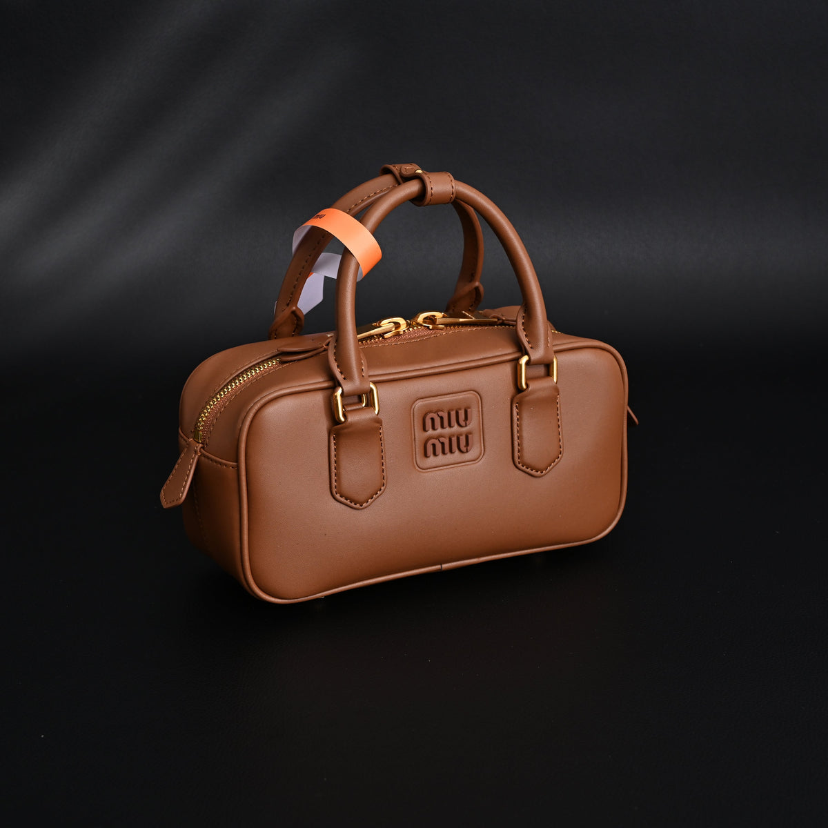 Miu Miu Leather Top Handle Satchel – Caramel Brown Satchel Bag