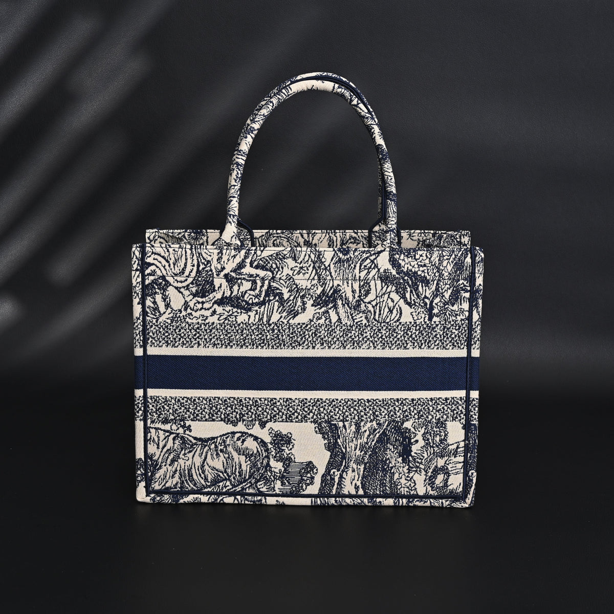 Dior Book Tote Bag – Blue Toile De Jouy Embroidery - Blue with Toile De Jouy Pattern