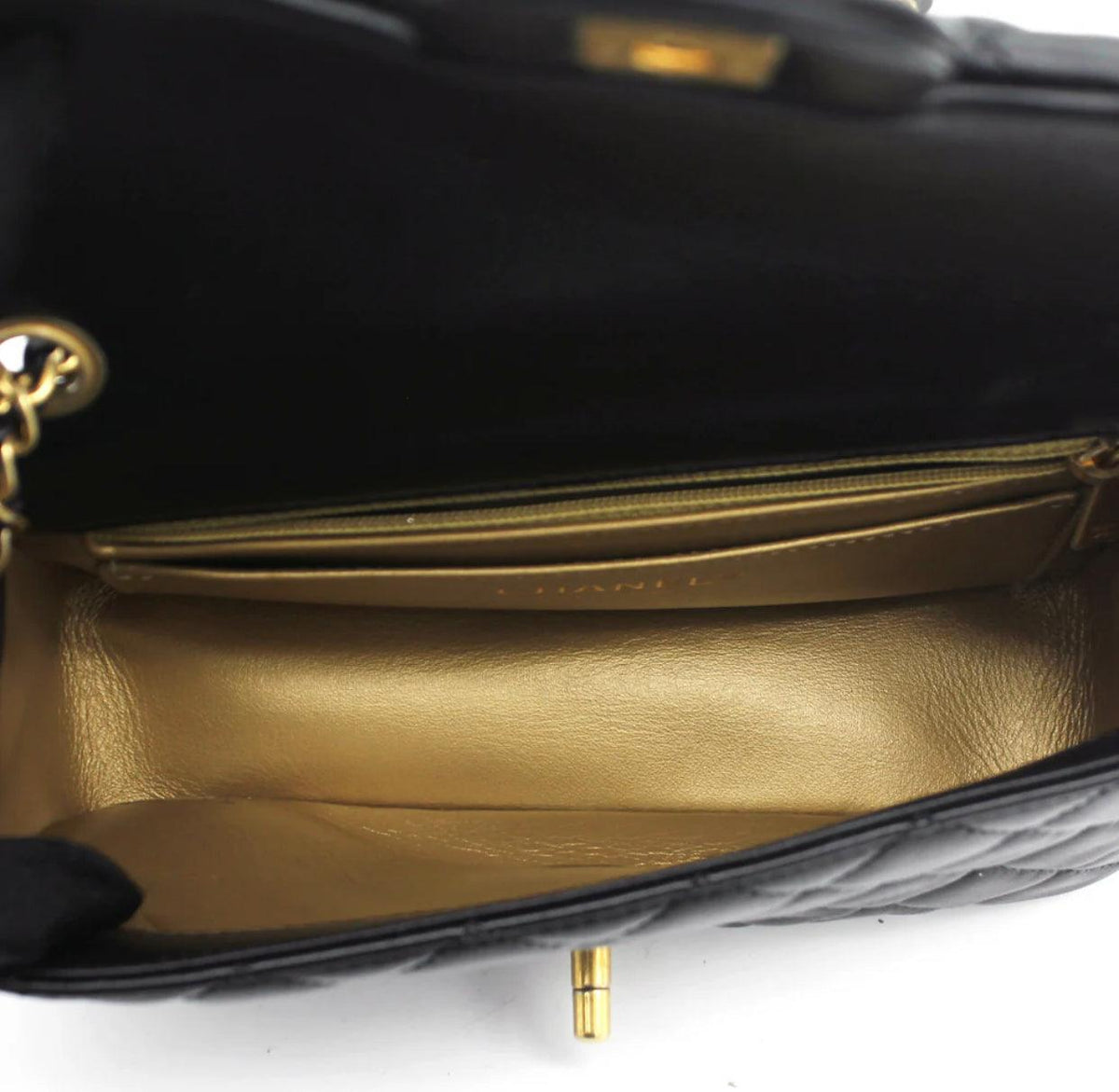 Chanel Pearl Crush Mini Rectangular Flap Bag - Black with Aged Gold-Tone Hardware