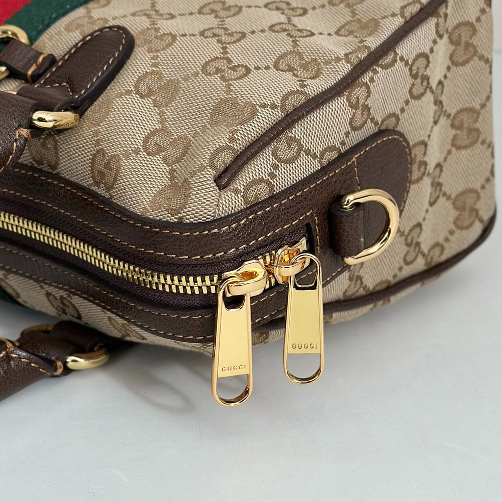 Gucci GG Canvas Boston Bag - Beige