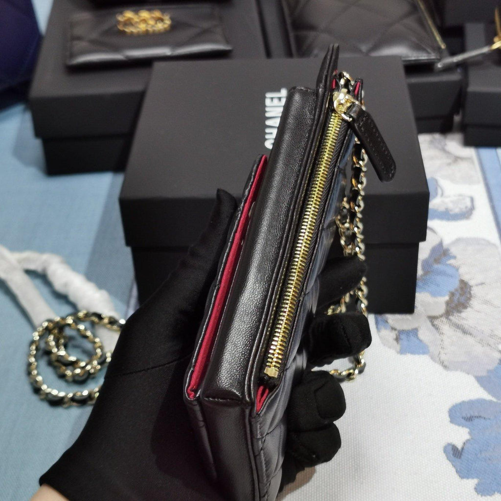 Chanel Lambskin Phone Holder Wallet